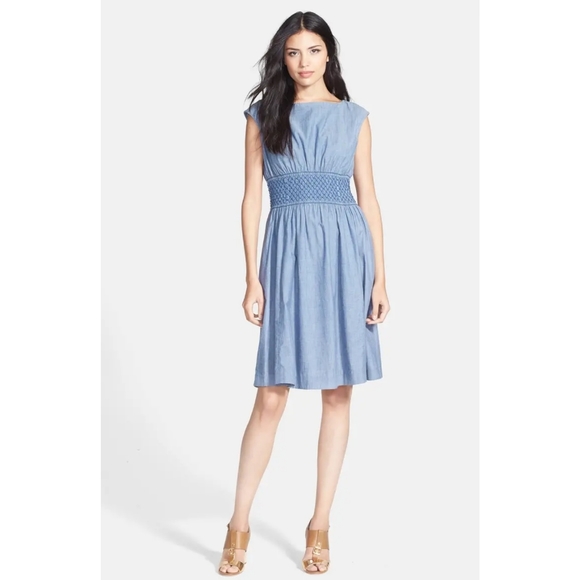 Kate Spade Blair' Chambray Fit & Flare Dress sz 10